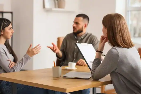 Image of couple access free mediation using family mediation voucher scheme Fareham